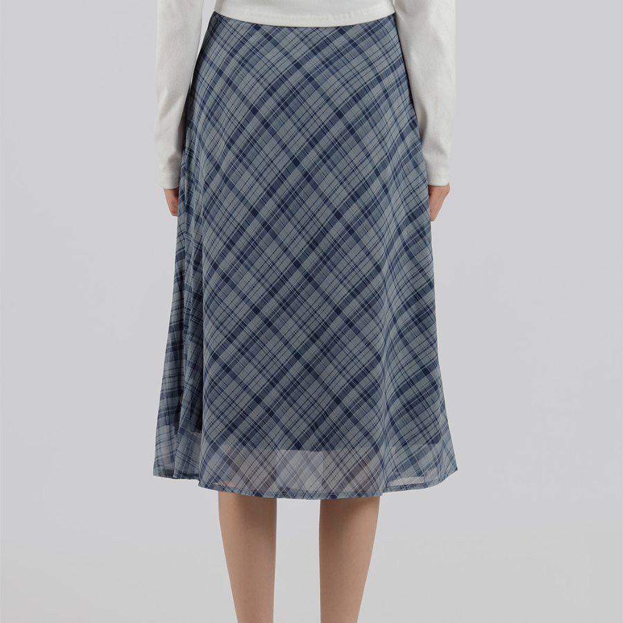 Лёгкая шифоновая юбка в клетку