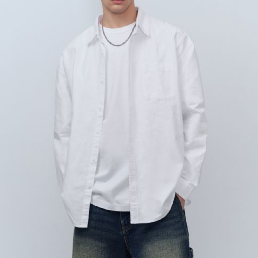 Musinsa Standard Basic Washed Poplin Shirt – White