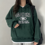 Свободный размер-Зеленый-Худи