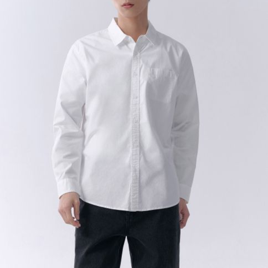 Musinsa Standard Basic Washed Poplin Shirt – White