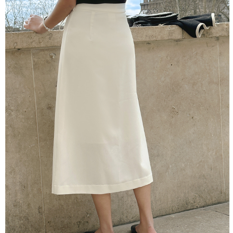 Удлинённая юбка с запахом и пинтами