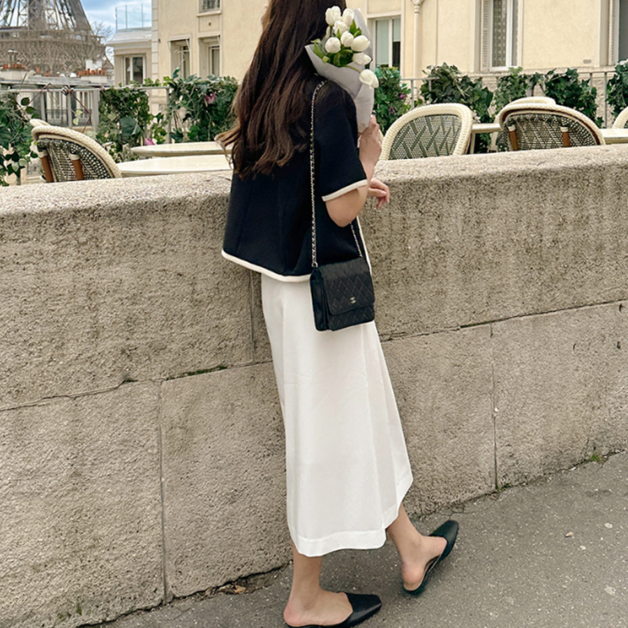 Удлинённая юбка с запахом и пинтами