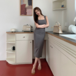 Гладкое облегающее длинное платье без рукавов