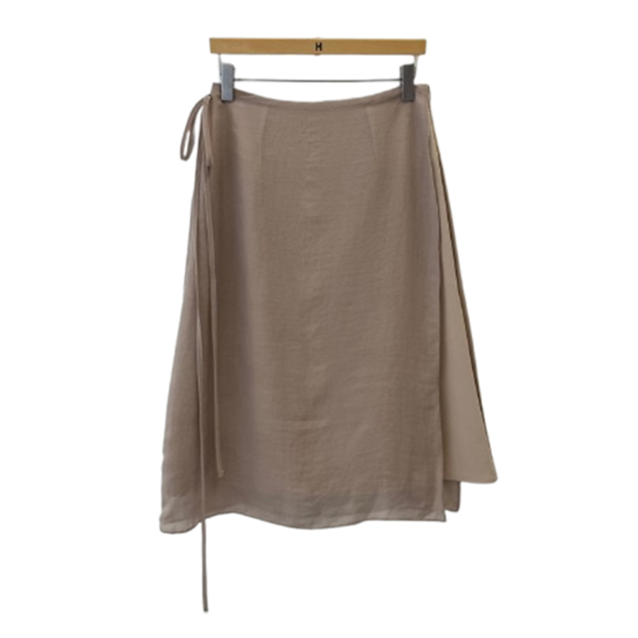 Шифоновая многослойная миди-юбка с запахом