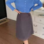 Шифоновая многослойная миди-юбка с запахом