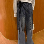 Ажурная юбка с запахом и прозрачными слоями