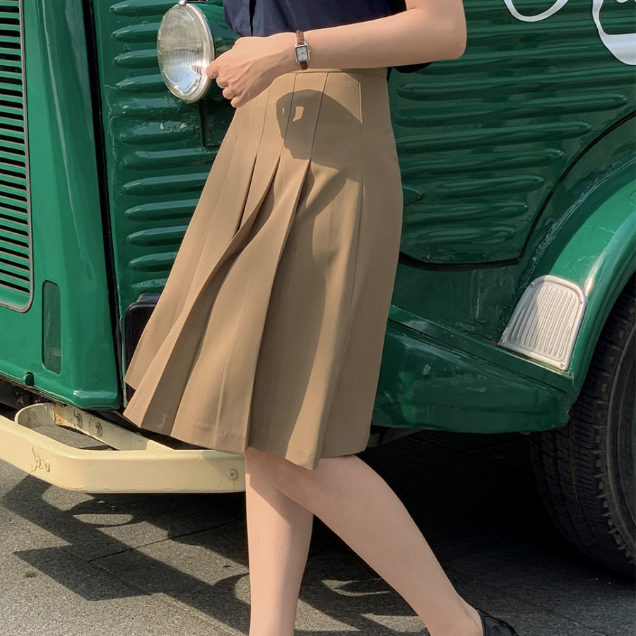 Плиссированная миди-юбка