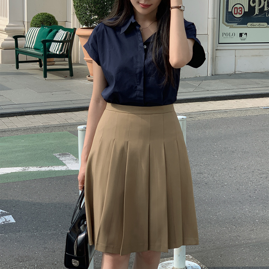 Плиссированная миди-юбка