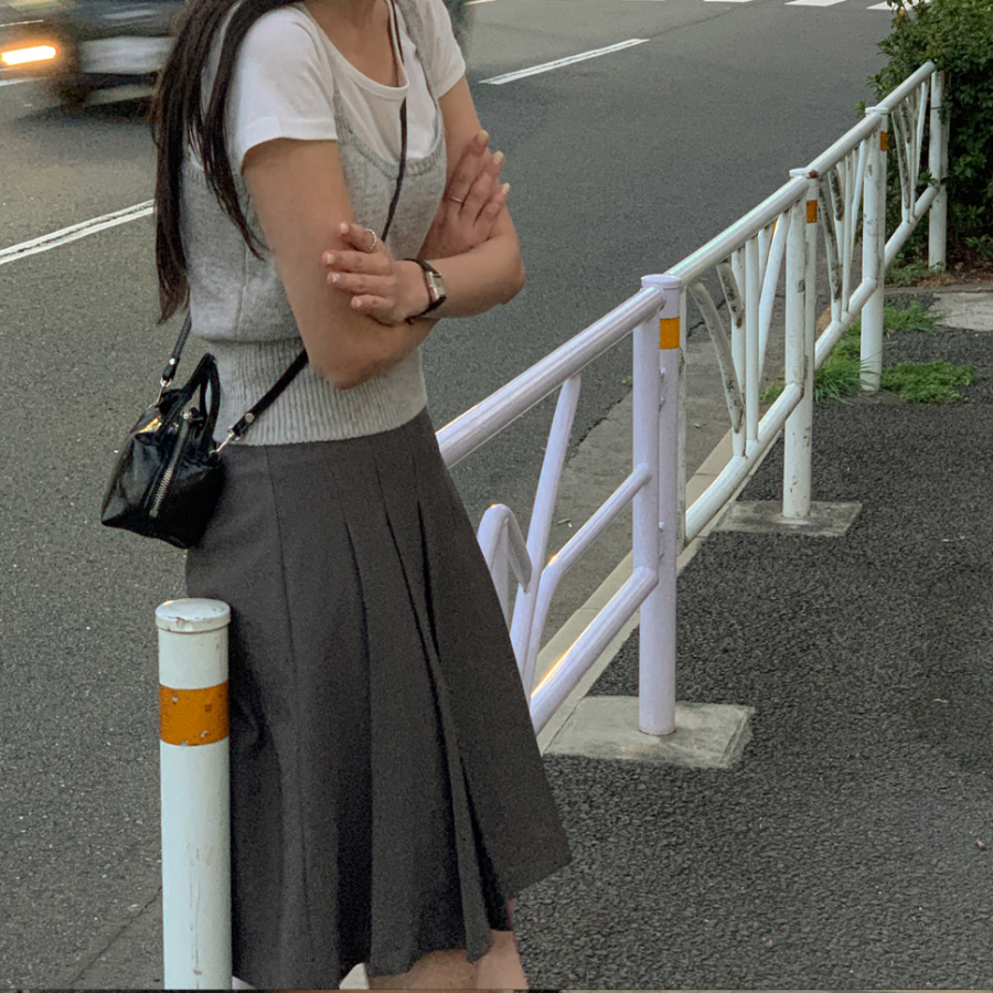 Плиссированная миди-юбка