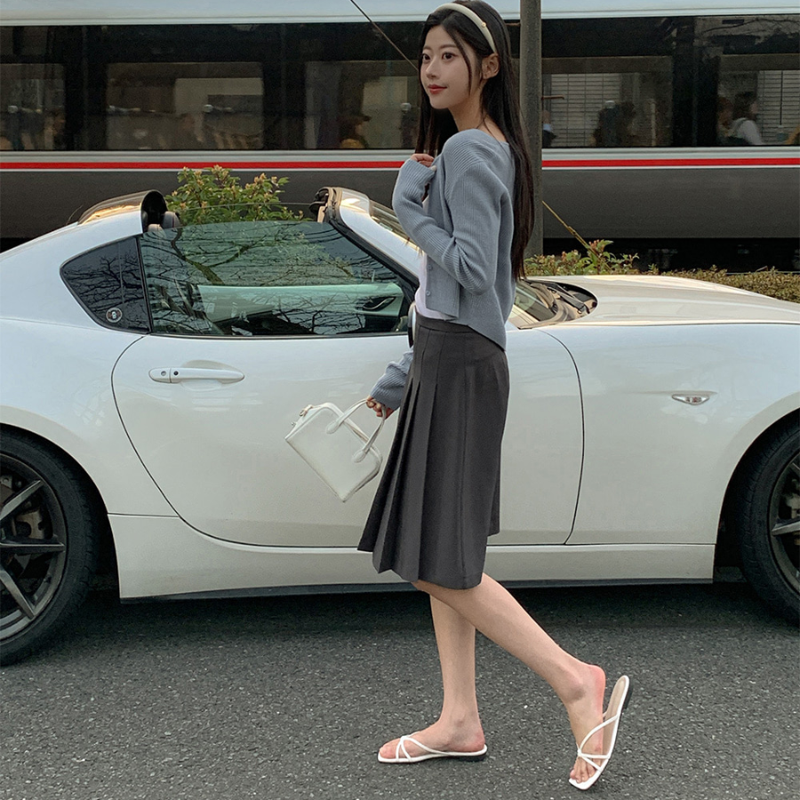 Плиссированная миди-юбка