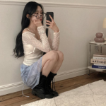 Шифоновая клетчатая миди-юбка с бантом "Эна"