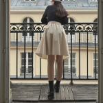 Романтичная расклешённая миди-юбка с задней резинкой