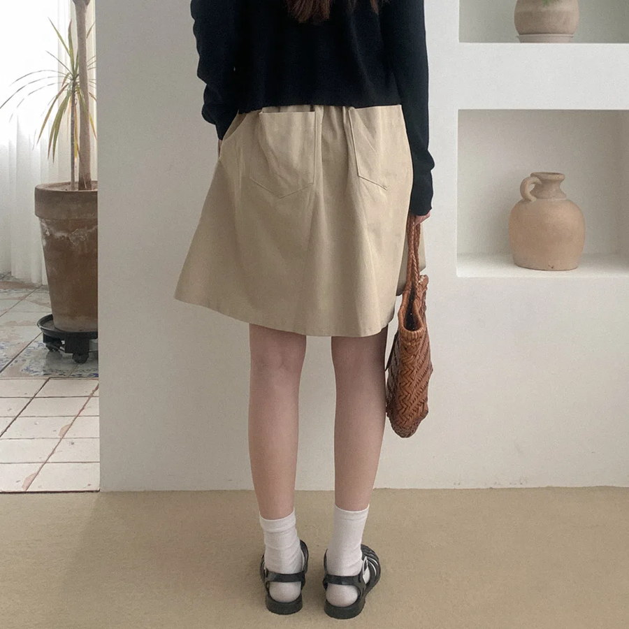 Миди-юбка из хлопка с плиссировкой