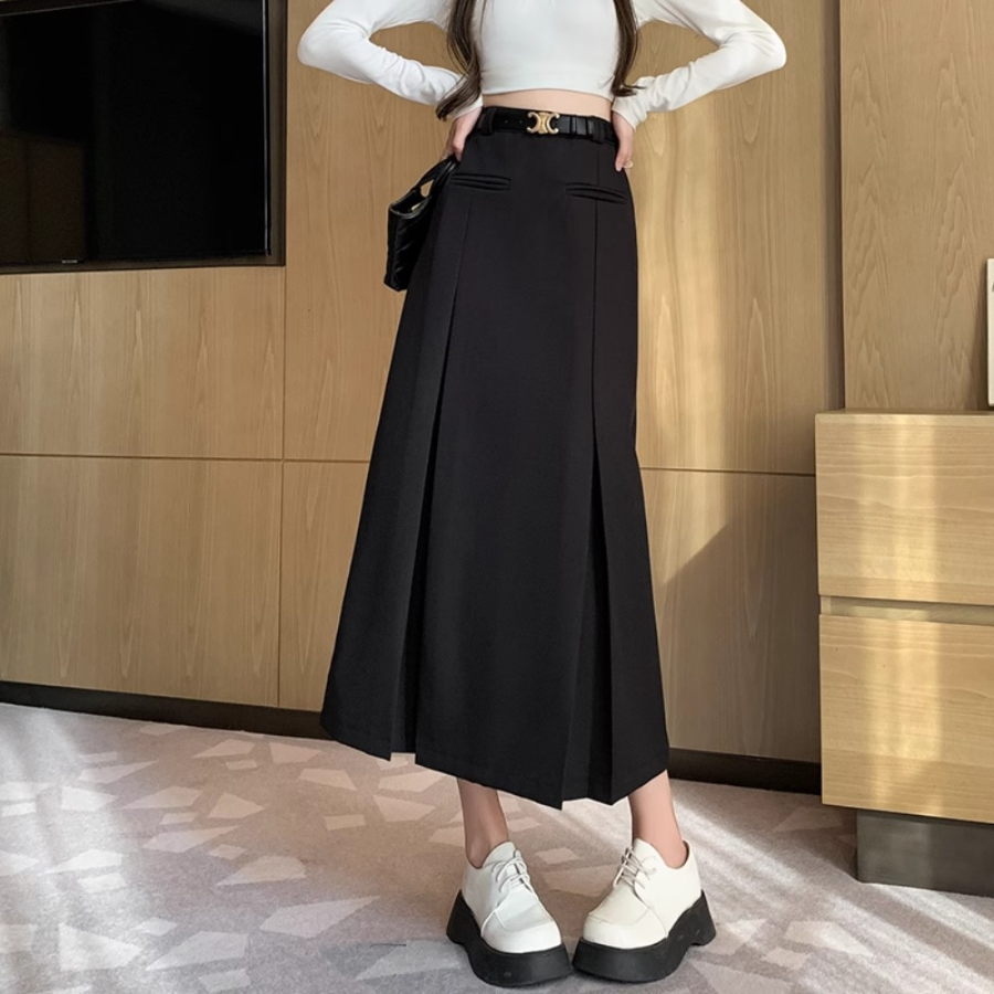 Классическая прямая юбка миди