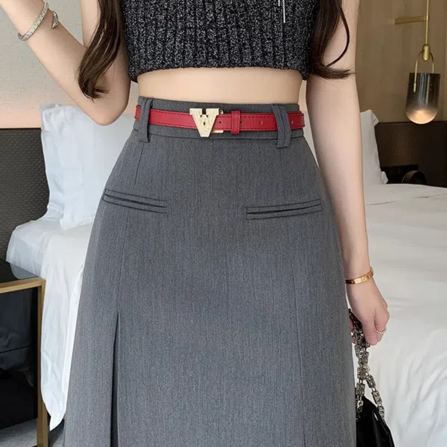 Классическая прямая юбка миди