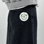 Денимовая юбка A-силуэта миди длины с высокой посадкой