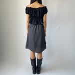 Миди-юбка A-силуэта из шифона с клетчатым узором