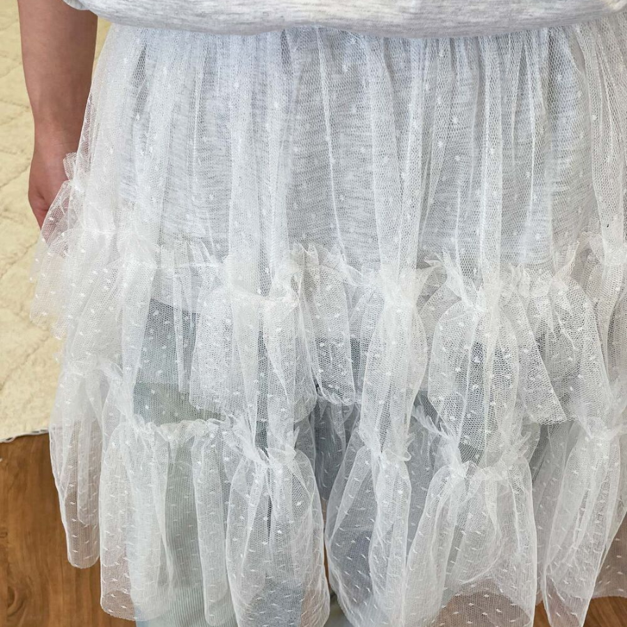 Мини-юбка с воланами и многослойным дизайном