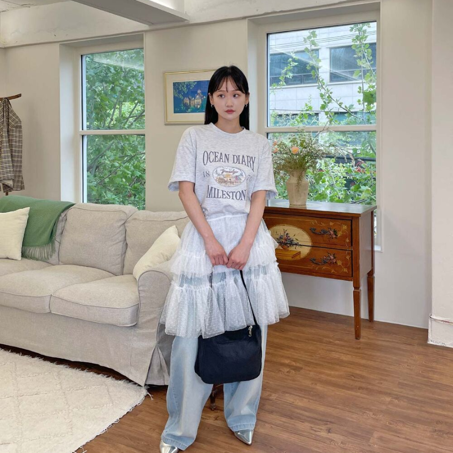 Мини-юбка с воланами и многослойным дизайном