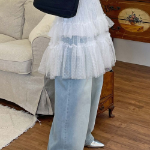 Мини-юбка с воланами и многослойным дизайном