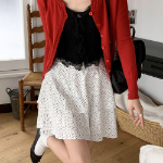 Мини-юбка с многослойной юбкой и сердечками