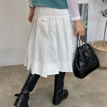 Плиссированная миди-юбка на пуговицах