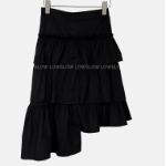 Хлопковая асимметричная многослойная юбка-клёш