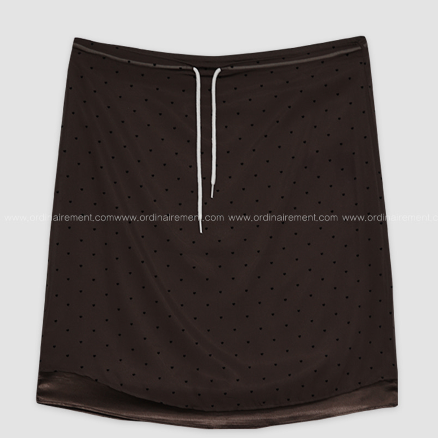 Миди-юбка с принтом в виде сердечек