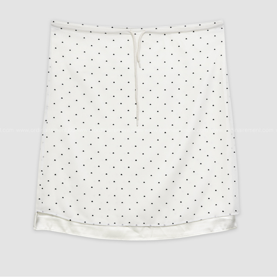 Миди-юбка с принтом в виде сердечек