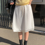 Миди-юбка с принтом в виде сердечек