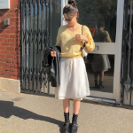 Миди-юбка с принтом в виде сердечек