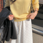 Миди-юбка с принтом в виде сердечек