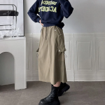 Карго-юбка из шуршащего материала со шнурком и резинкой на поясе