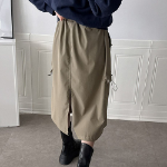 Карго-юбка из шуршащего материала со шнурком и резинкой на поясе