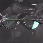 GCC-1328 Small Metal Cat-Eye Glasses — женские миниатюрные очки в круглой оправе с ноткой cat-eye