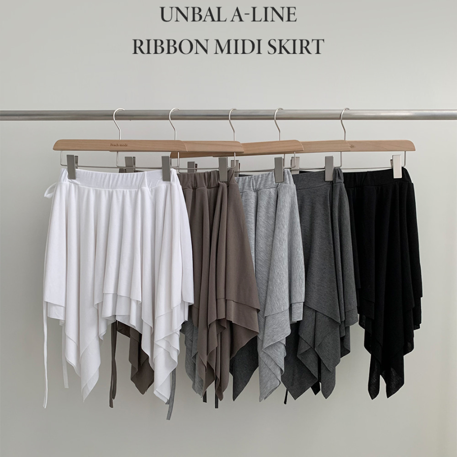 Асимметричная миди-юбка A-силуэта с бантом