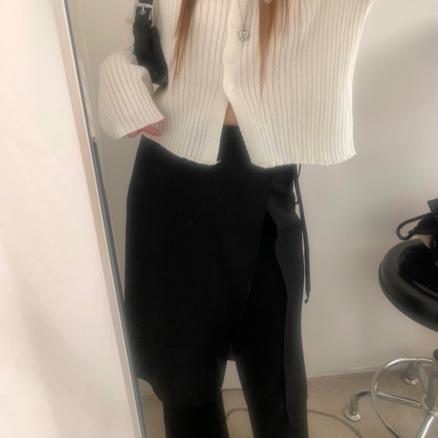 Миди-юбка с эффектом слоистого кроя в стиле "half paper"