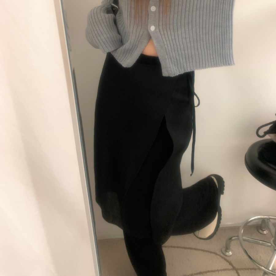 Миди-юбка с эффектом слоистого кроя в стиле "half paper"