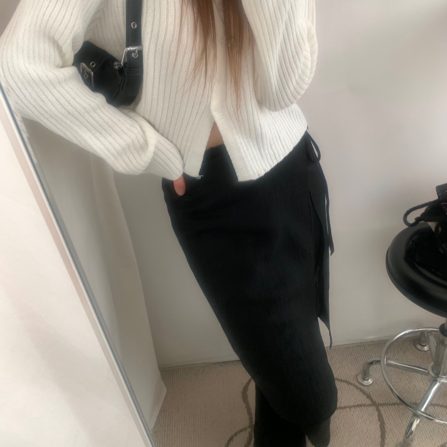 Миди-юбка с эффектом слоистого кроя в стиле "half paper"