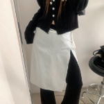 Миди-юбка с эффектом слоистого кроя в стиле "half paper"