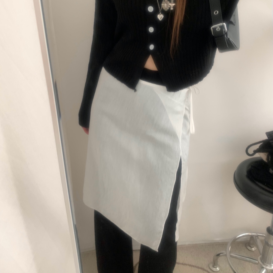 Миди-юбка с эффектом слоистого кроя в стиле "half paper"