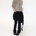 Асимметричная юбка с многослойными воланами и эластичным поясом