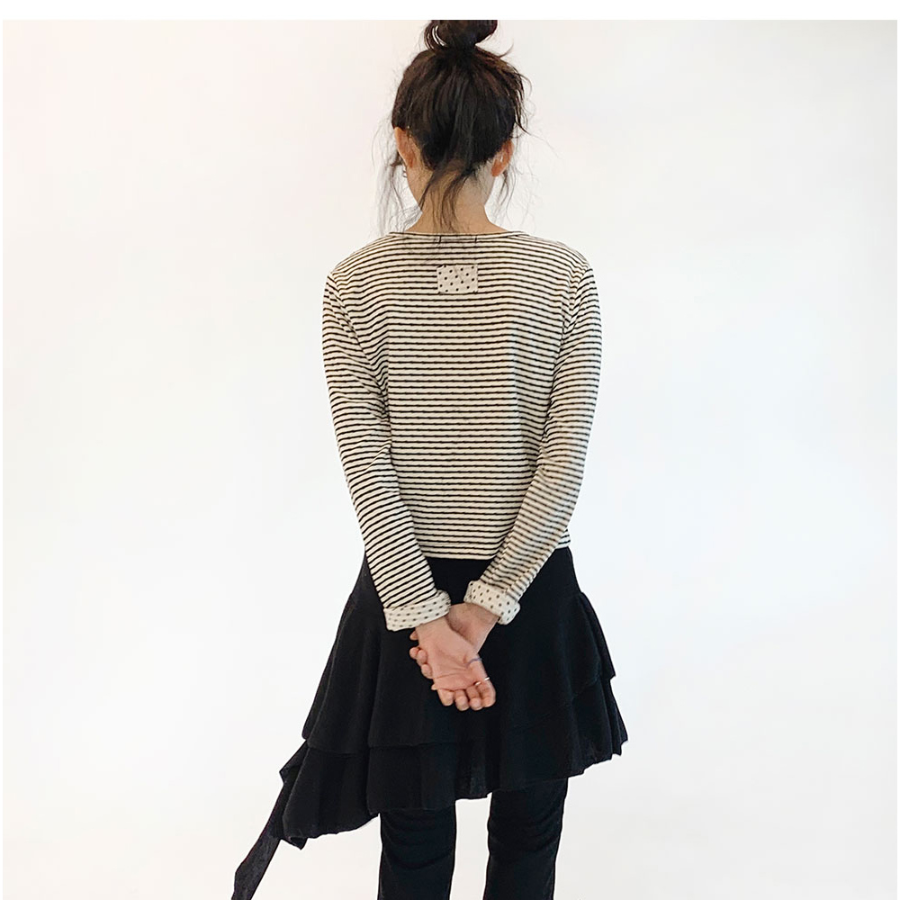 Асимметричная юбка с многослойными воланами и эластичным поясом