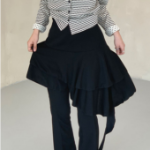 Асимметричная юбка с многослойными воланами и эластичным поясом