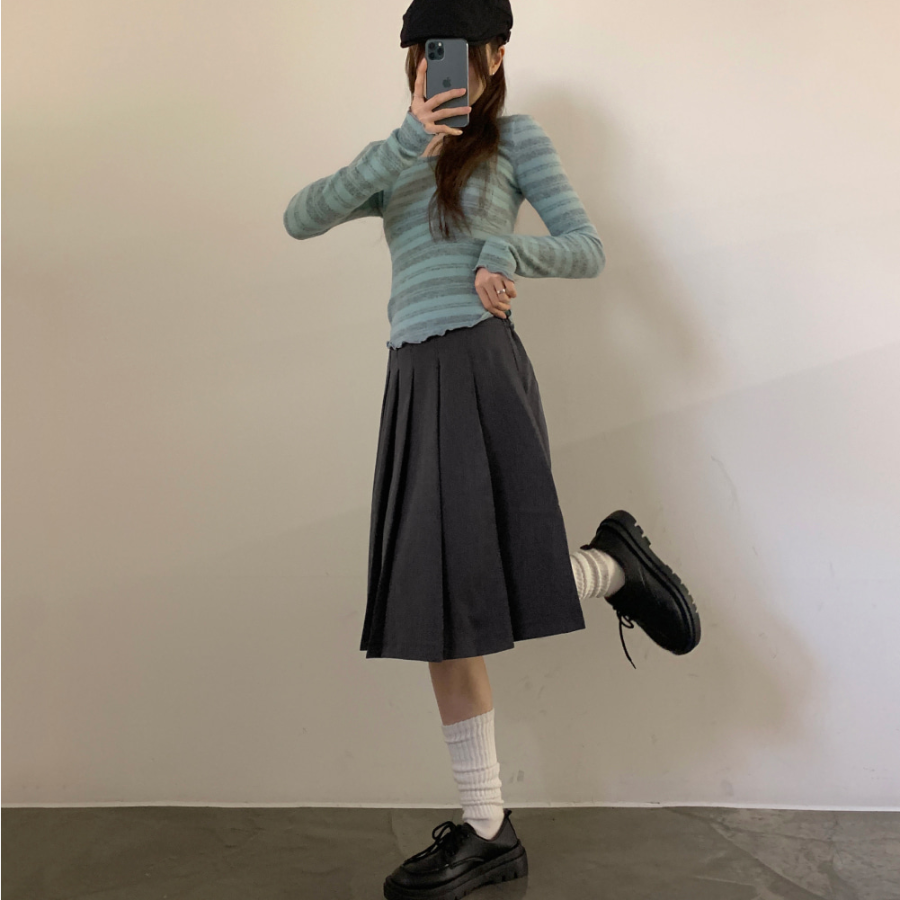 Винтажная плиссированная миди-юбка