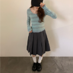 Винтажная плиссированная миди-юбка