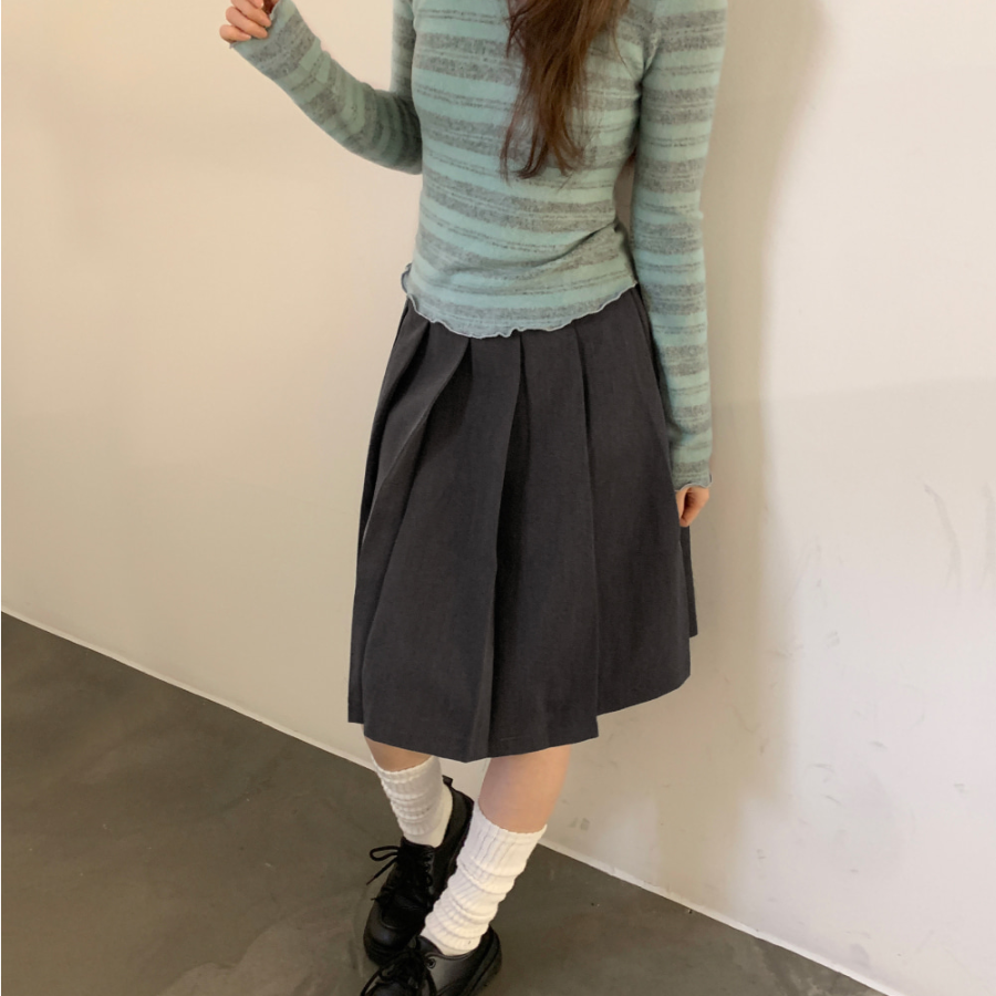 Винтажная плиссированная миди-юбка