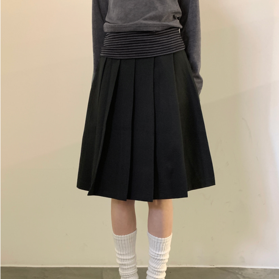 Винтажная плиссированная миди-юбка