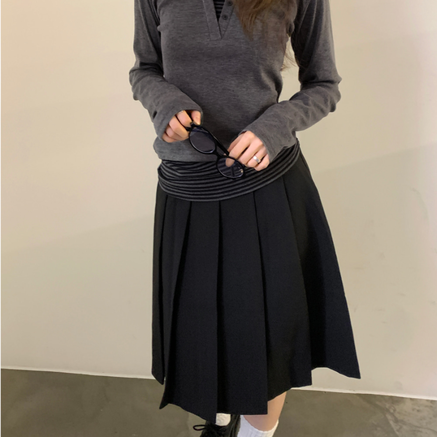 Винтажная плиссированная миди-юбка