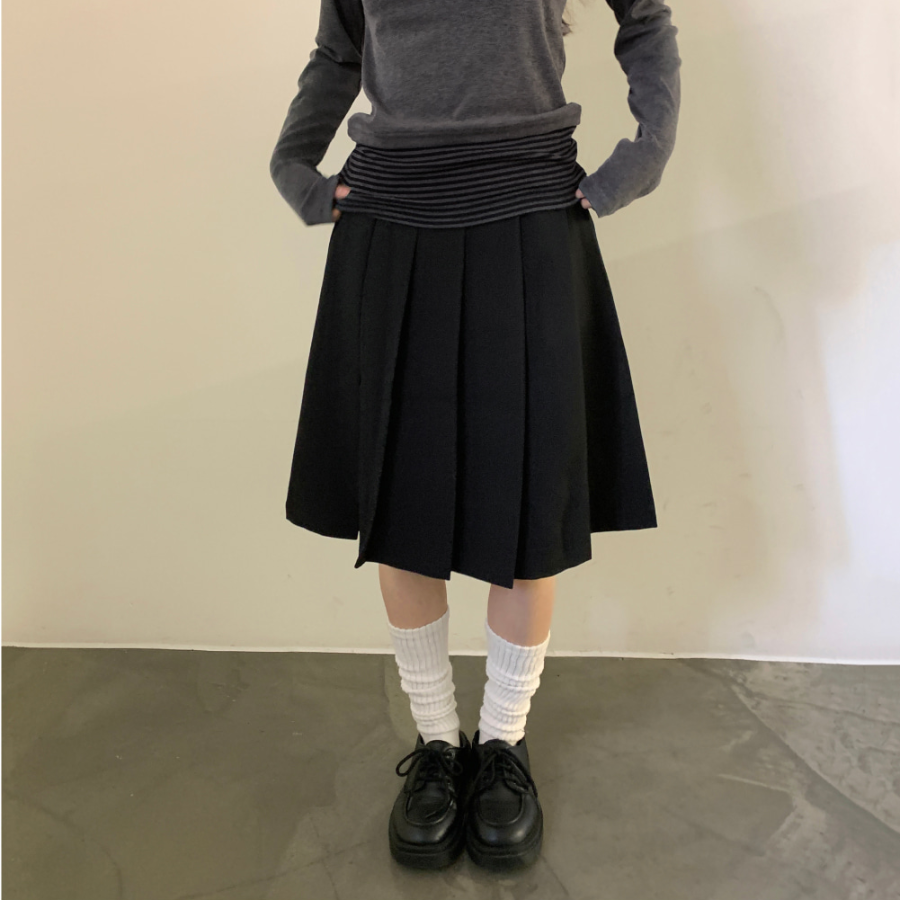 Винтажная плиссированная миди-юбка